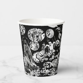 Vasos De Papel My Super Halloween black and white