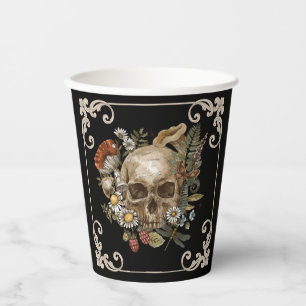 Vasos De Papel Mystic Skull Vintage Black