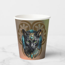 Vasos De Papel Mystical cat of Egypt, black as night,