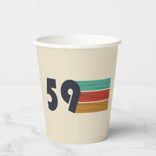 Vasos De Papel nacido en 1959, cumpleaños vintage