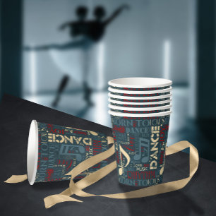 Vasos De Papel Nacido en Dance Blue/Red/Gold ID277
