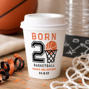 Vasos De Papel Nacido para Baloncesto Cumpleaños 2 de Niño Depo