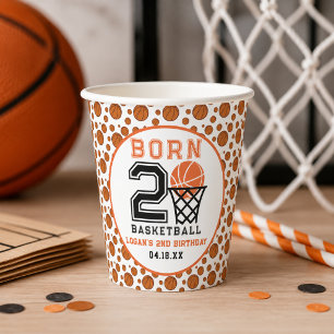 Vasos De Papel Nacido para Baloncesto   Deportes  Cumpleaños 2do 