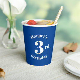 Vasos De Papel Nacimiento azul blanco Nombre y número personaliza