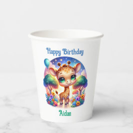 Vasos De Papel Nacimiento bebé Giraffe Fantasy Safari