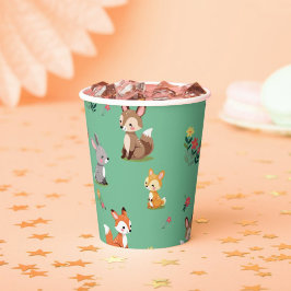 Vasos De Papel Nacimiento de animales de Cute Woodland