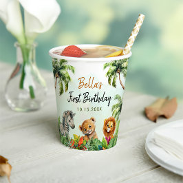 Vasos De Papel Nacimiento de animales de Safari de la Selva Tropi