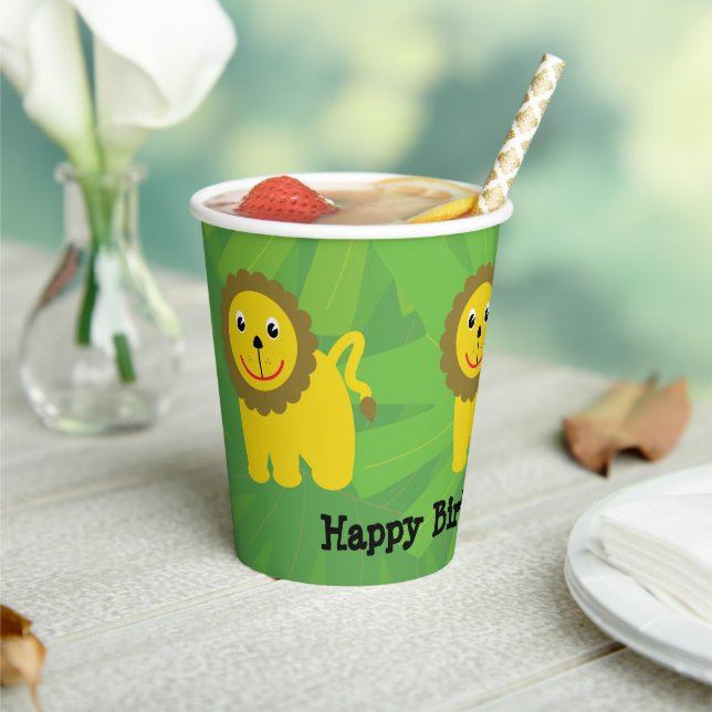 Vasos De Papel Nacimiento de aniversario de Safari (in situ)