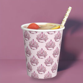 Vasos De Papel Nacimiento de la Corona Princesa Rosa
