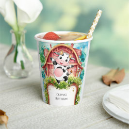 Vasos De Papel Nacimiento de la vaca acuática Pastel