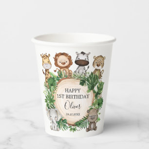 Vasos De Papel Nacimiento de la vegetación de la jungla de anima