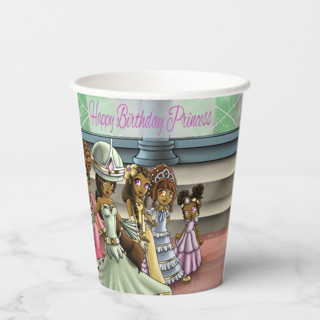 Vasos De Papel Nacimiento de las princesas afroamericanas (Reverso )