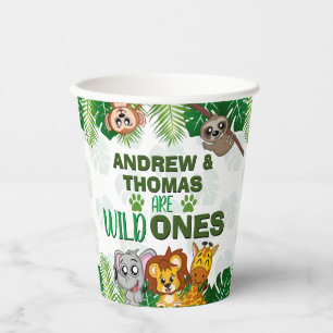 Vasos De Papel Nacimiento de los gemelos animales salvajes de Saf