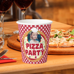 Vasos De Papel Nacimiento de los niños Fiestas de la pizza roja m
