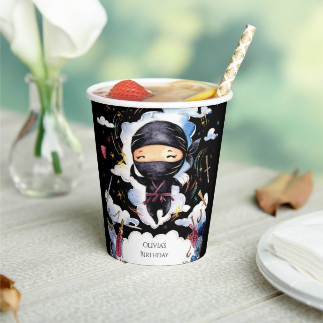 Vasos De Papel Nacimiento de Ninja, Personalizado mágico (in situ)