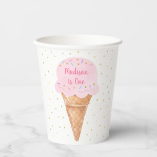 Vasos De Papel Nacimiento del Pastel de Oro Rosa de Crema de Hiel