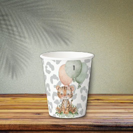 Vasos De Papel Nacimiento del tigre de la acuarela de la jungla d
