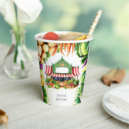 Vasos De Papel Nacimiento en el mercado de los cultivadores de ve