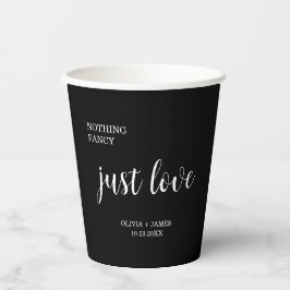 Vasos De Papel Nada Elegante Solo Amor Boda Negra