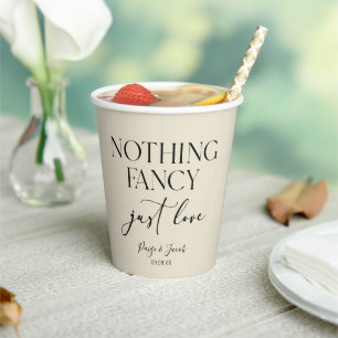 Vasos De Papel Nada Elegante Solo Amor Minimalista Boda Casual