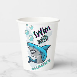 Vasos De Papel nadar con tiburones