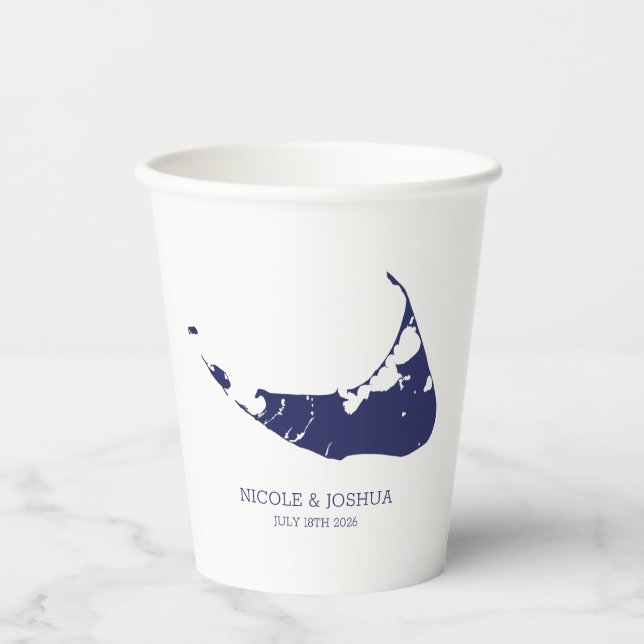 Vasos De Papel Nantucket Island Boda Nantucket Navy (Anverso)