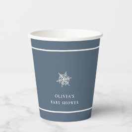Vasos De Papel Nany Blue Modern Snowflake Baby Shower