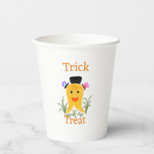 Vasos De Papel Naranja amarillo Halloween Fantasma truco o regalo
