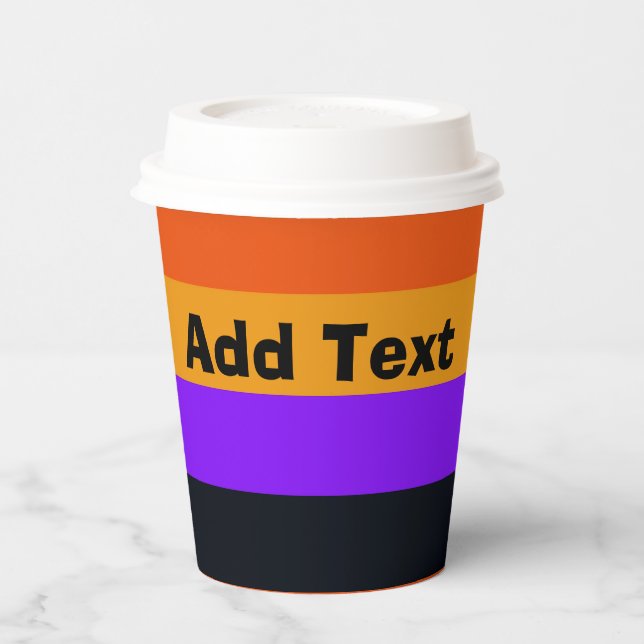 Vasos De Papel Naranja, amarillo, morado y negro (Izquierda)