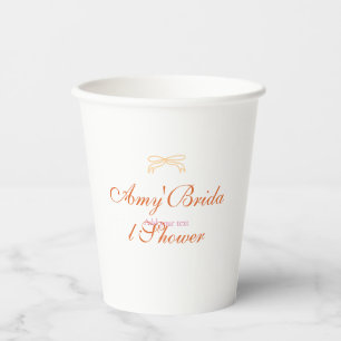 Vasos De Papel naranja arco desfile de novia audaz retro mano dib