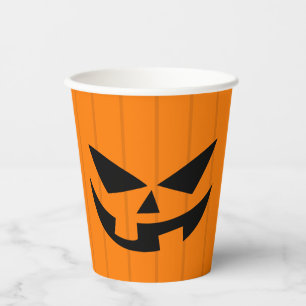 Vasos De Papel Naranja asustado Jack O'Lantern Fiesta de Hallowee
