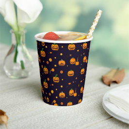 Vasos De Papel Naranja Calabaza habló de una fiesta de Halloween