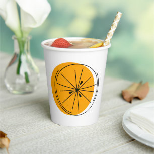 Vasos De Papel Naranja cítrica