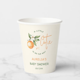 Vasos De Papel Naranja Citrus Little Cutie Baby Shower