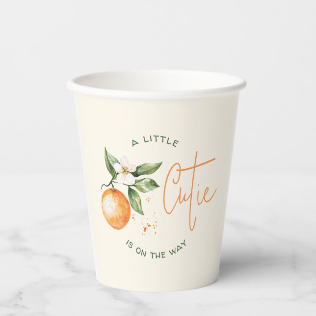 Vasos De Papel Naranja Citrus Little Cutie En El Camino De Baby S (Anverso)