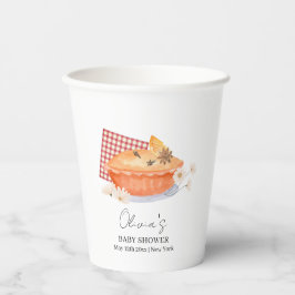 Vasos De Papel Naranja Cutie Pie Flower Fall Baby Shower
