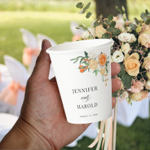 Naranja de acuarela Citrus Boda de verano floral