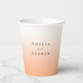 Vasos De Papel Naranja de Peach Fuzz Boda elegante moderno