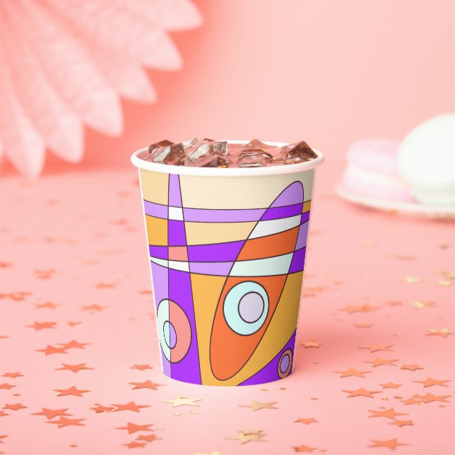 Vasos De Papel Naranja de Surfing Resumen Purple (in situ)