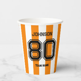 Vasos De Papel Naranja Equipo Deportivo Nombre Personalizado Núme