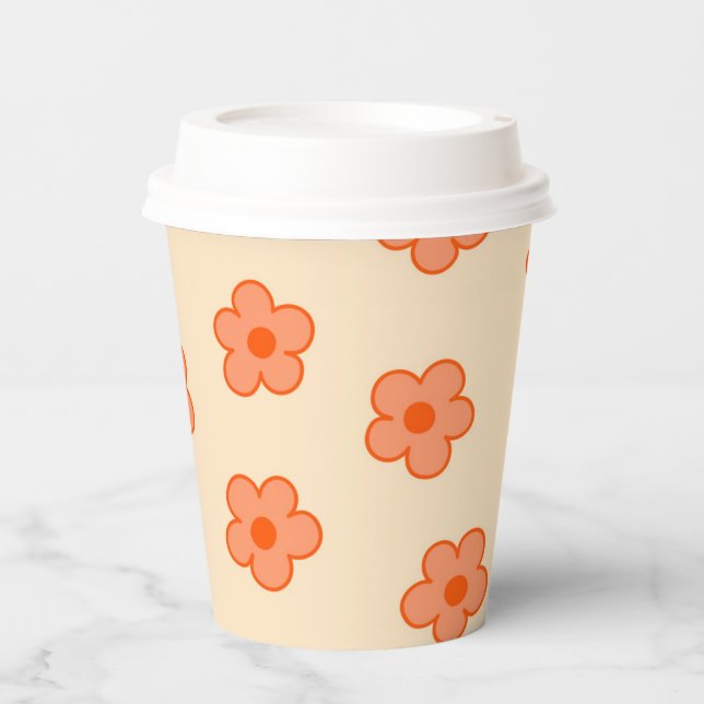 Vasos De Papel Naranja Hippie Peach Preppy (Anverso)