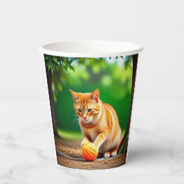 Vasos De Papel Naranja Kitty