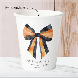 Vasos De Papel Naranja negro de Halloween Coquette Bow Baby Showe