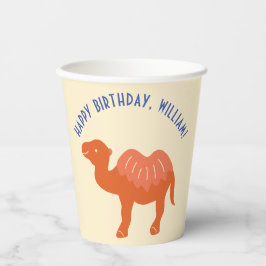 Vasos De Papel Naranja Personalizado Camel Birthday Party Persona
