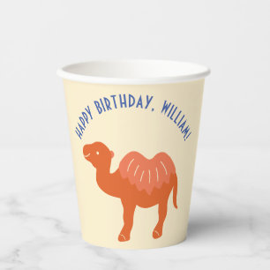 Vasos De Papel Naranja Personalizado Camel Birthday Party Persona