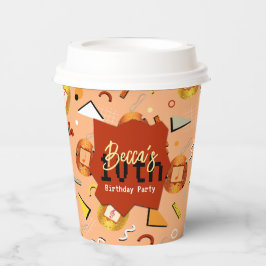 Vasos De Papel Naranja retro Tamagotchi Cumpleaños