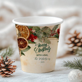 Vasos De Papel Naranja y Navidades de frutas secos y rusos