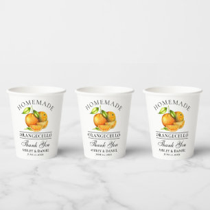 Vasos De Papel Naranjas de acuarela Boda Gracias Orangecello