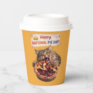 Vasos De Papel National Pie Day Cat Paper Cups