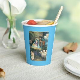 Vasos De Papel Natividad Escena Navidad vintage